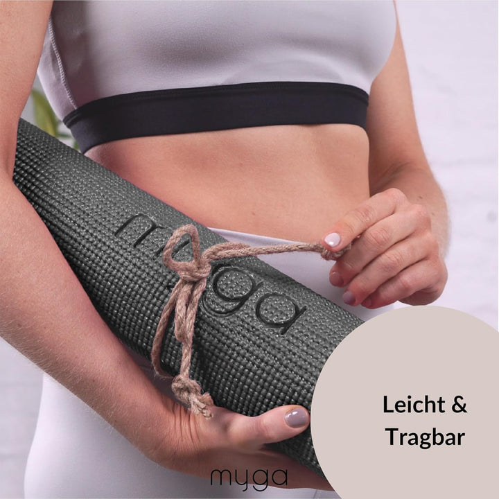 Myga Einsteiger-Yogamatte | Rutschfest & Leicht zu tragen – 4 mm Dicke | Ideal für Yoga, Pilates, Me