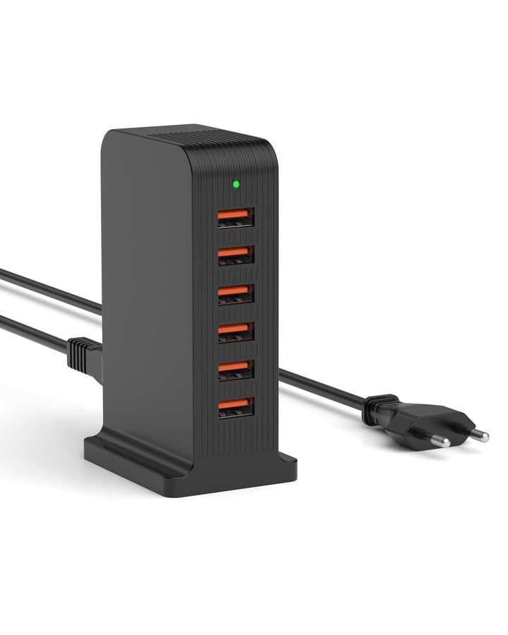 POANES 6 Port USB Ladestation 50W USB Ladegerät Mehrfach USB-C Handy Netzteil Mehrfachstecker Chargi