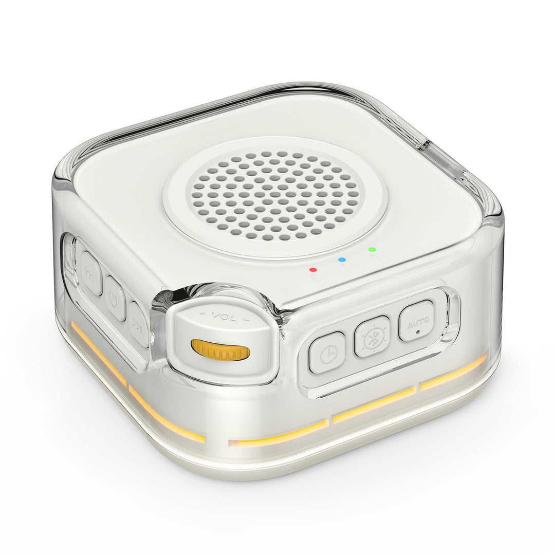 White Noise Machine Baby, ORIA Weisses Rauschen Soundmaschine mit Nachtlicht, Mini Bluetooth Lautspr