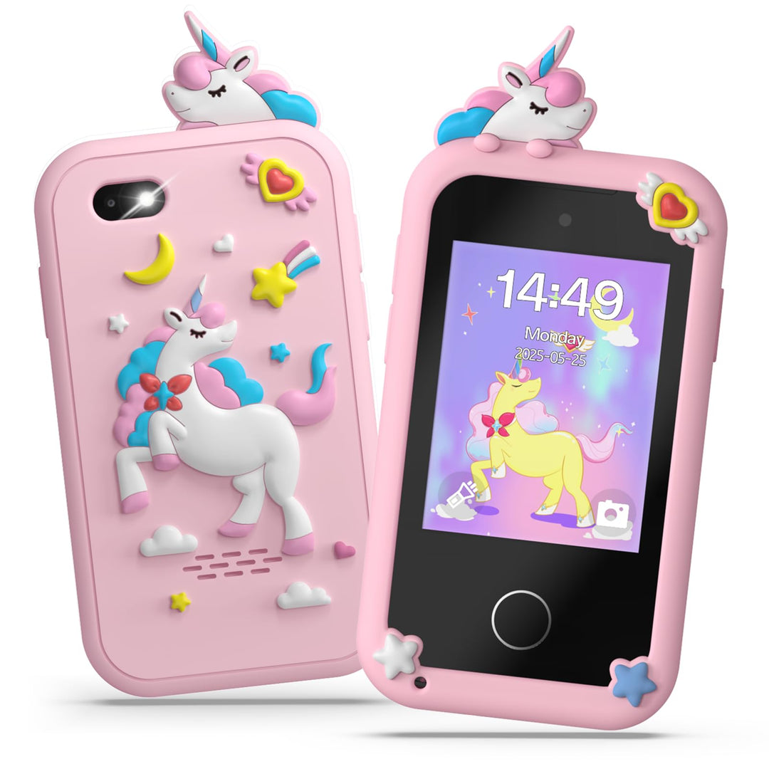 Fippesax Kinder Handy Smartphone Spielzeug, Kinderkamera 2,8" Touchscreen Handy für Mädchen Jungen,