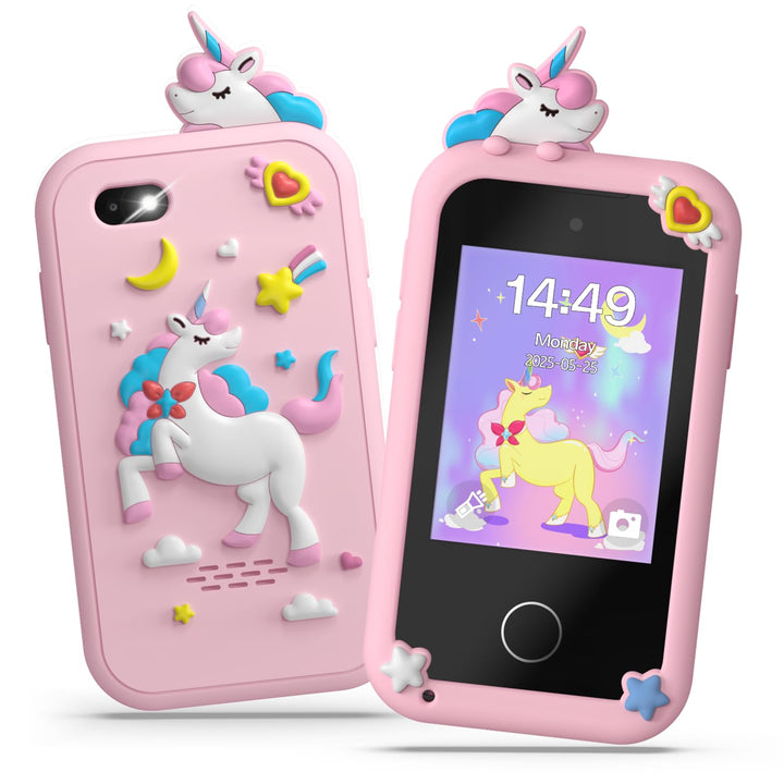 Fippesax Kinder Handy Smartphone Spielzeug, Kinderkamera 2,8" Touchscreen Handy für Mädchen Jungen,