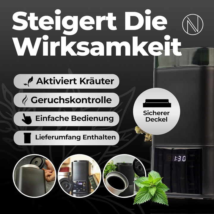 Nebula Boost Black Edition Decarboxylator & Infusor Maschine für Kräuter, weniger Abfall, aktivieren