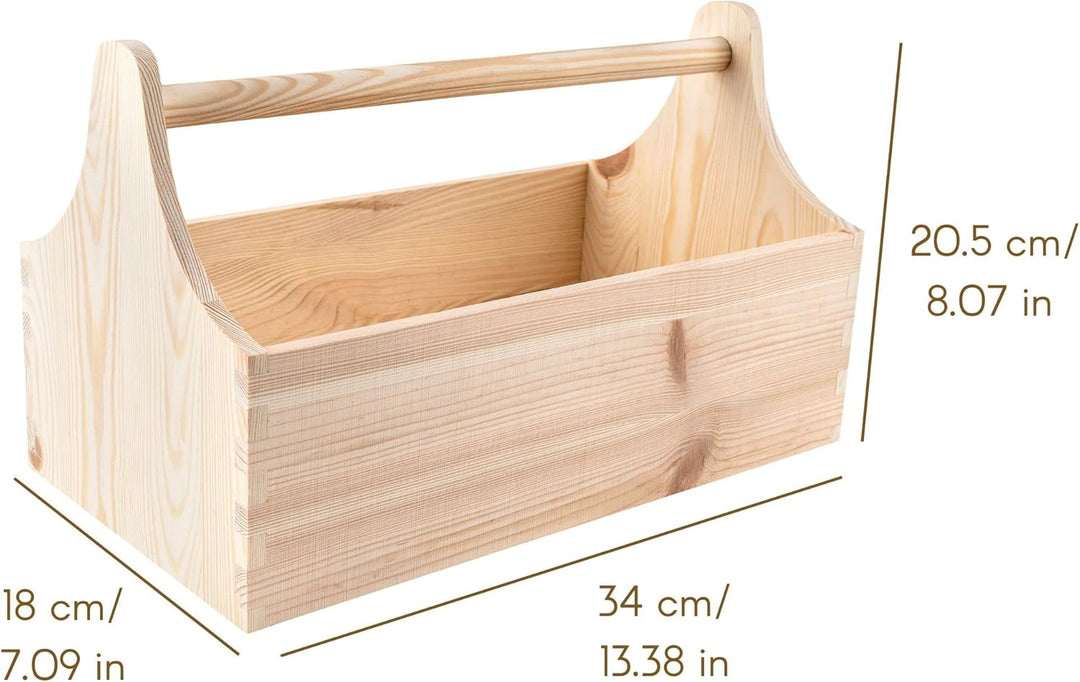 Creative Deco Werkzeugkiste Holz | Werkzeugkasten aus Holz | Masse 34 x 18 x 20,5 cm (+/- 0,5 cm) |