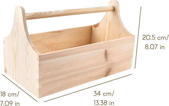 Creative Deco Werkzeugkiste Holz | Werkzeugkasten aus Holz | Masse 34 x 18 x 20,5 cm (+/- 0,5 cm) |