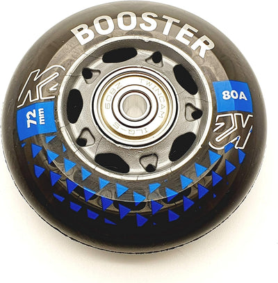 K2 Booster Skate Rollen 8 STÜCK 72mm/80A + ILQ5 + ALU Spacer (30F3005.1.1.72mm-Set)