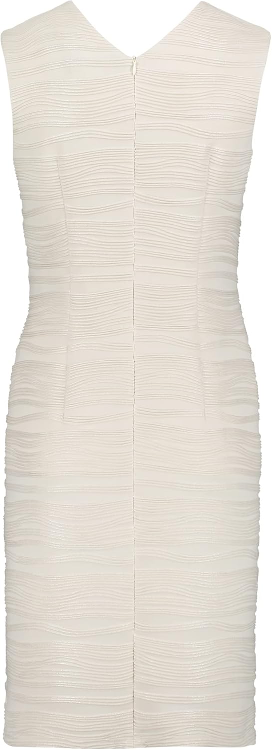 Vera Mont Damen Etuikleid mit Glanzeffekt 44 Cream/Gold, 44 Cream/Gold