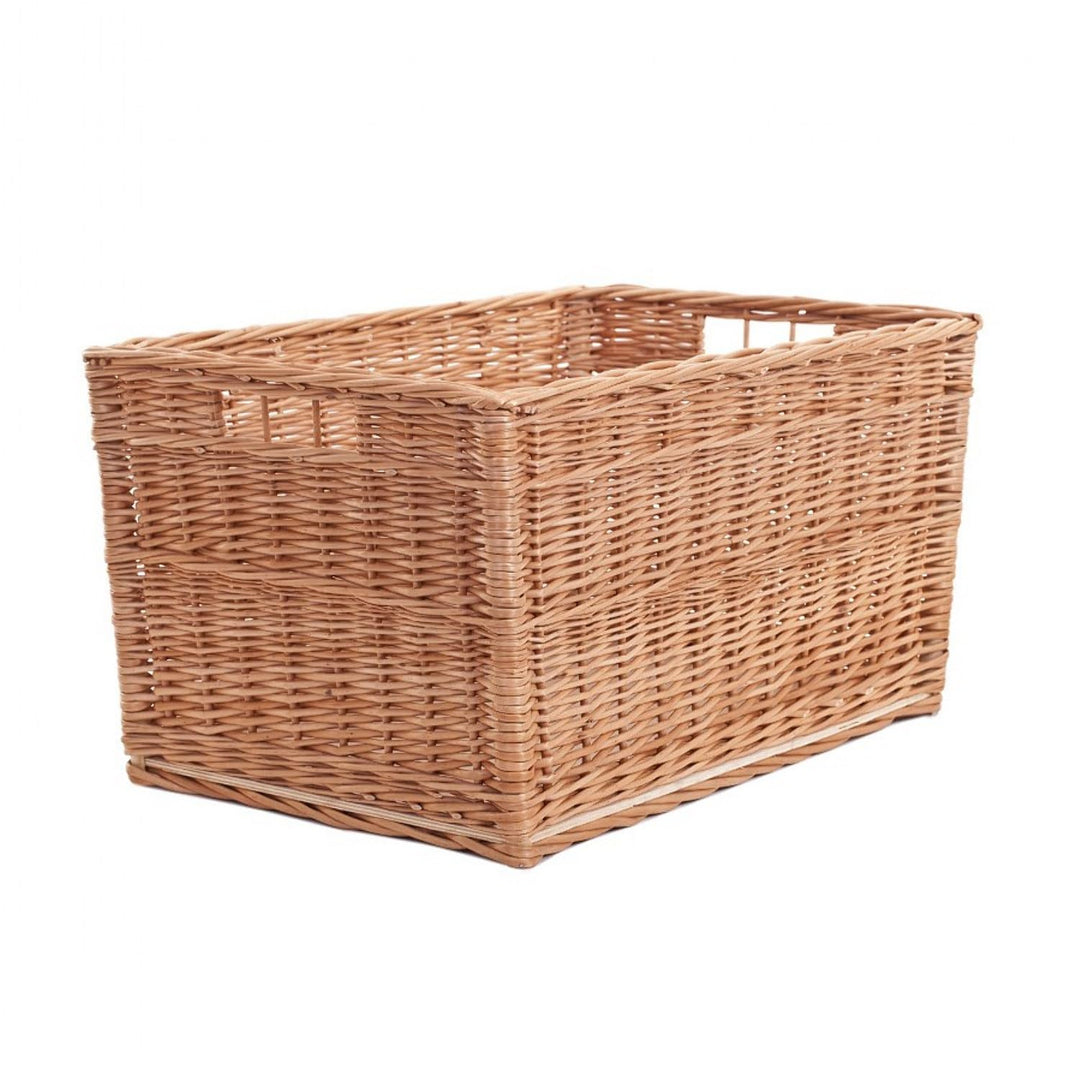 e-wicker24 Vollweidener Kaminkorb, Kaminkorb aus Weide, naturfarbiger Weidenkorb für Kaminholz, Kami