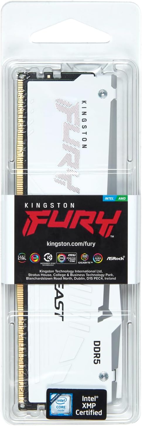 Kingston FURY Beast Weiss RGB EXPO 32GB 6000MT/s DDR5 CL30 DIMM Desktop Gaming Speicher Einzelnes Mo