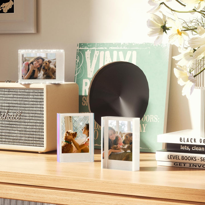 WINKINE Instax Mini-Bilderrahmen, 3 Stück, Polaroid-Rahmen, transparent, niedlich, für Tischplatte u
