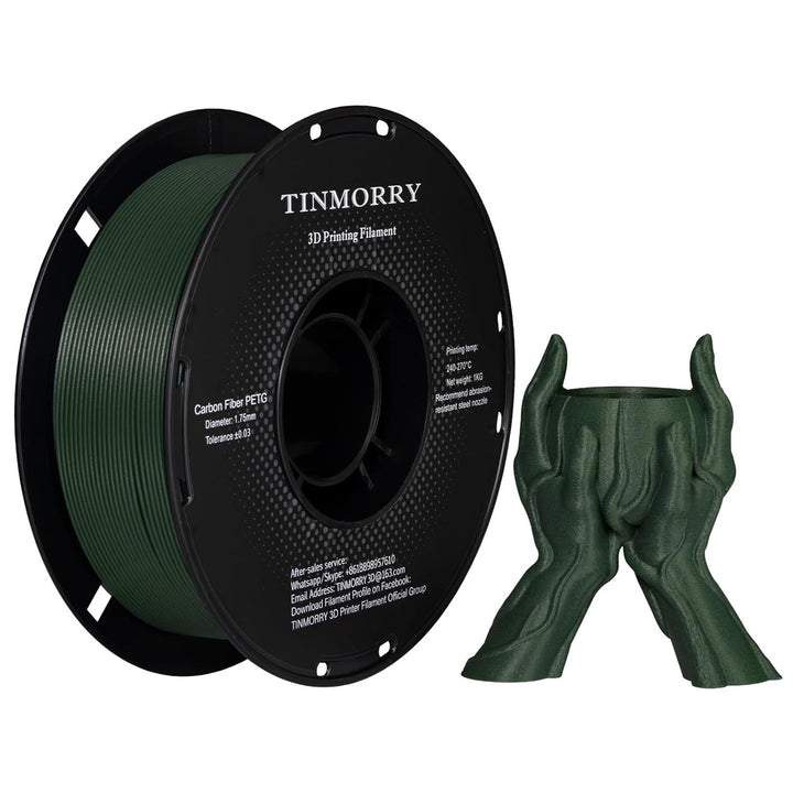 Kohlefaser PETG Filament 1.75mm, TINMORRY PETG-CF 3D-Druckmaterialien, Kompatibel mit Bambu FDM 3D-D