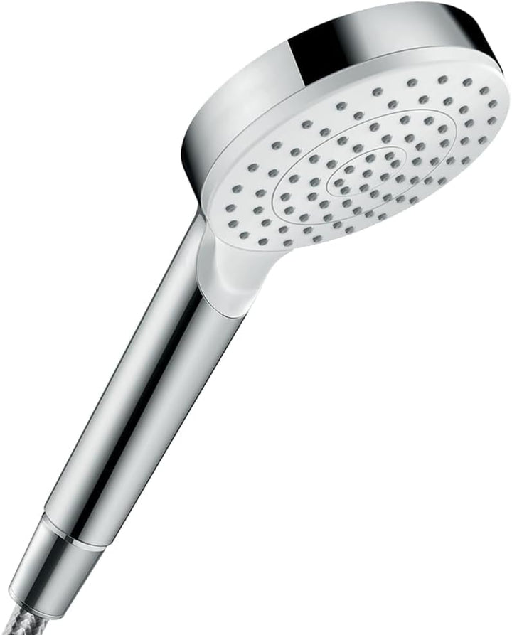 hansgrohe wassersparender Duschkopf Crometta, Sparduschkopf, Duschbrause, Weiss/Chrom
