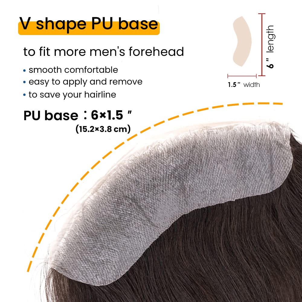 Lordhair Toupet Herren,100% Europäisches Echthaar Herren Toupet Echthaar,V-LOOP Skin Toupet Herren,T