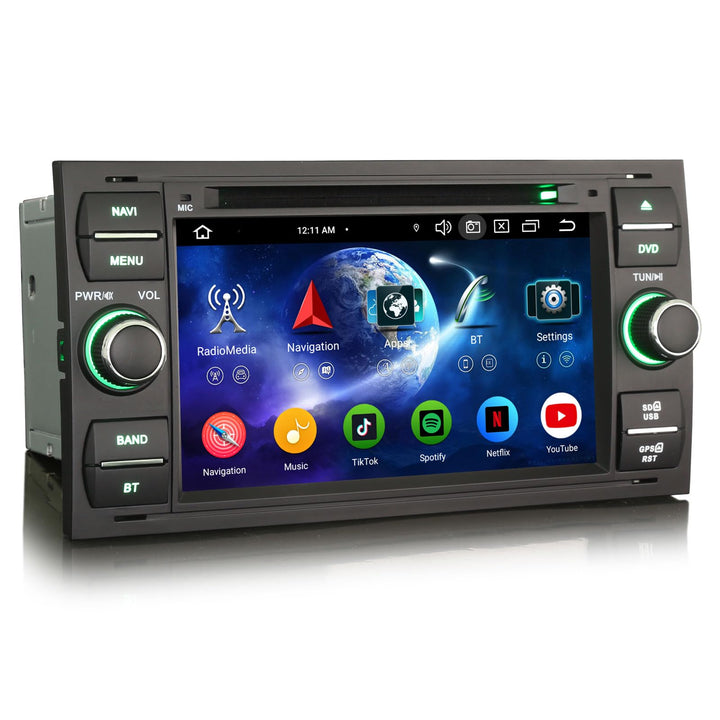Erisin Android 14 4GB RAM+64GB ROM 8-Kern DVD Autoradio GPS Navi für Ford C-Max S-Max Focus Galaxy K
