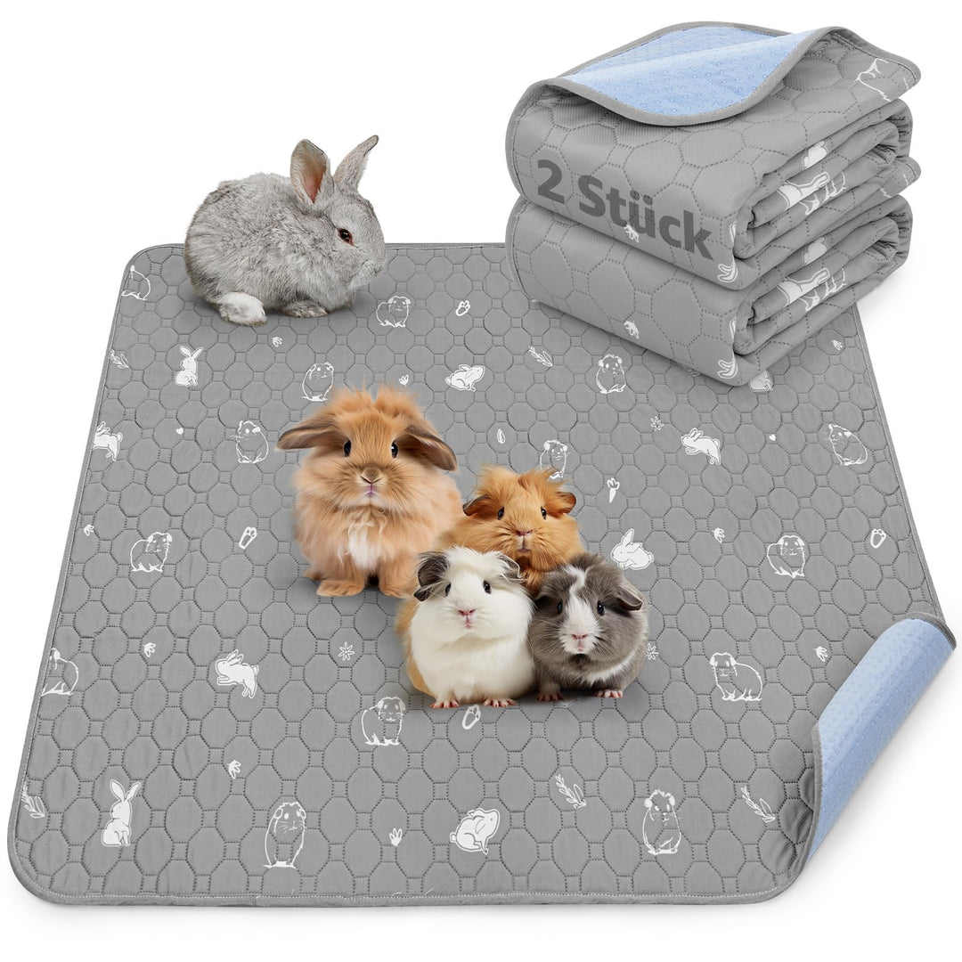 PICK FOR LIFE 60x120cm waschbar PIPI Pads für Meerschweinchen, 2 Stück super saugfähige PIPI Pads Ka