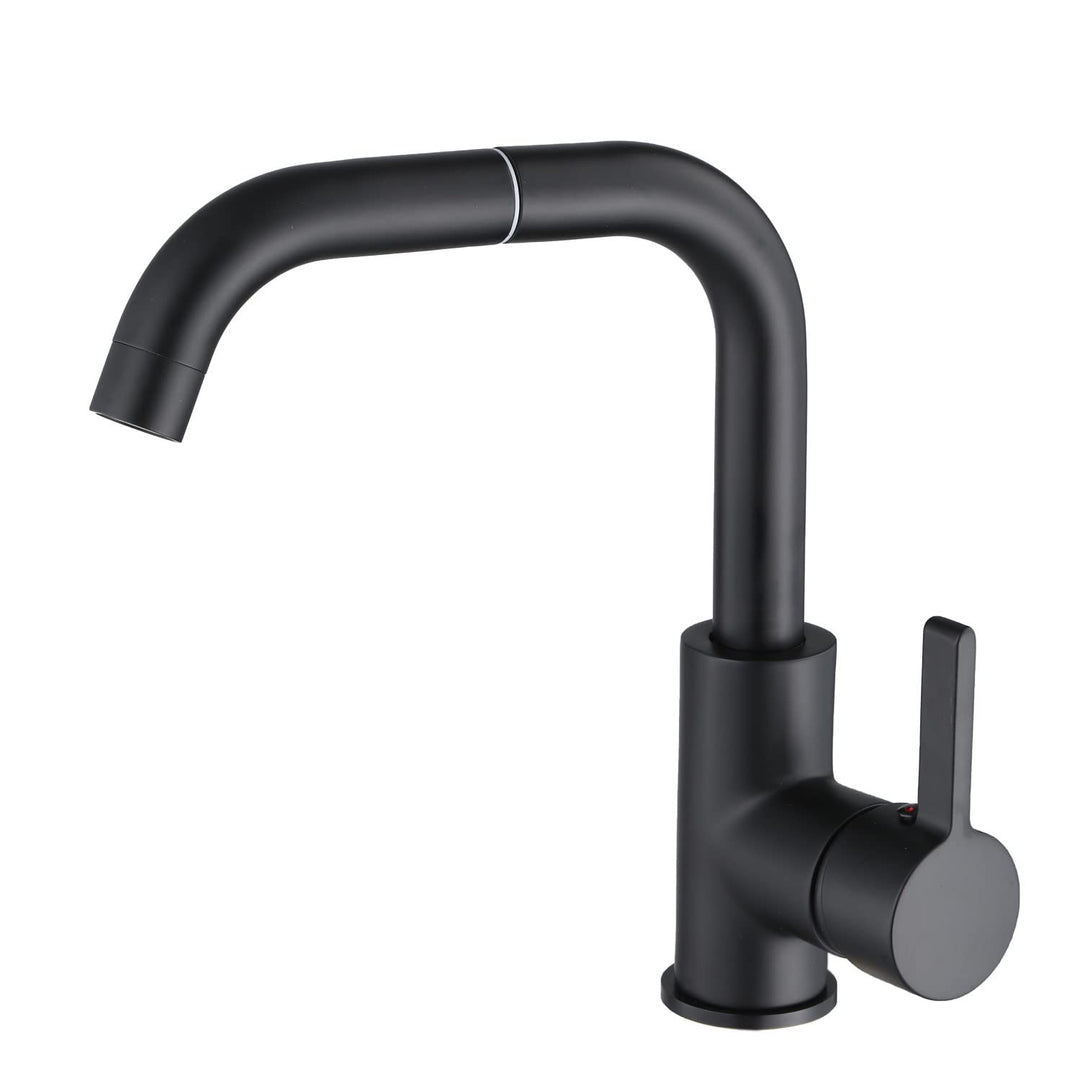 ZXC Niederdruck Küchen Armatur mit schwenkbaren Auslauf, moderner Einhandmischer Wasserhahn in Schwa