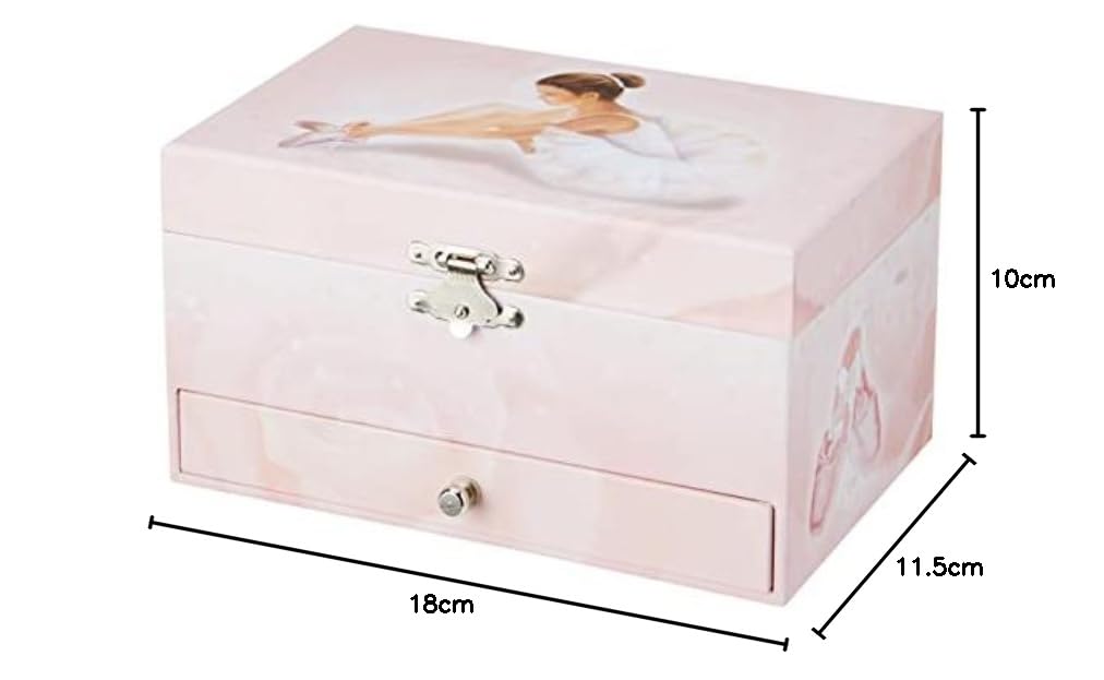 Trousselier 6260974 Schmuckschatulle für Kinder, Ballerina, Spieluhr mit tanzender Figur und Musik,