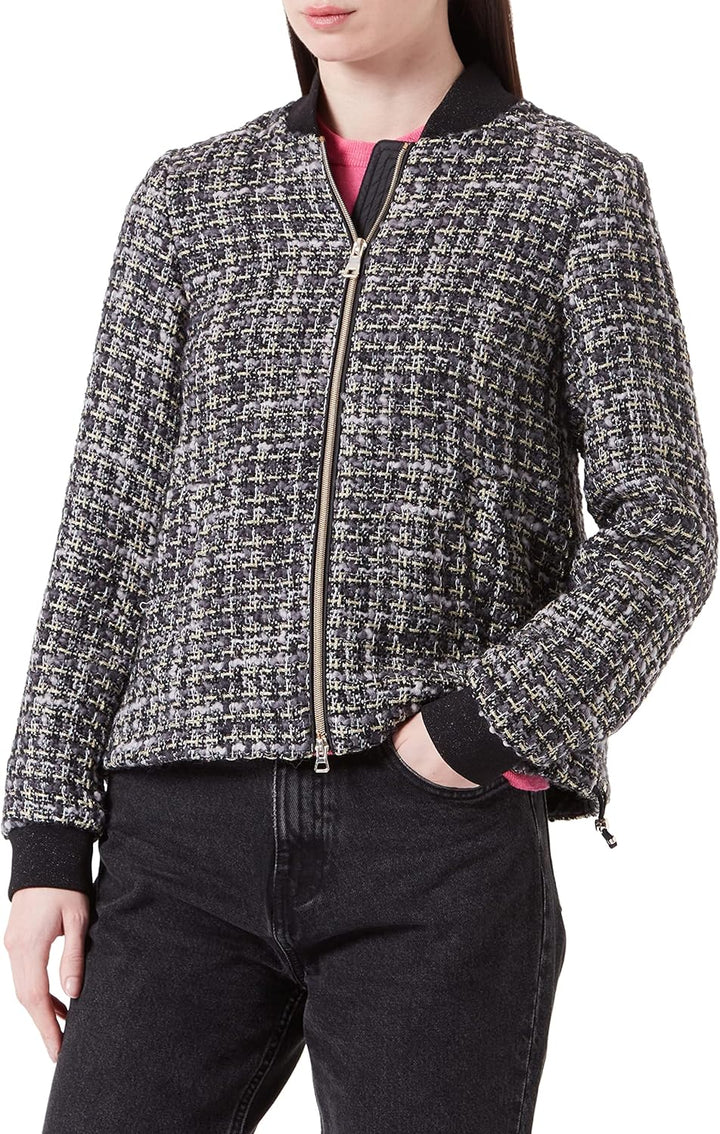 Geox Damen W Kency Jacket, Black Multicolor