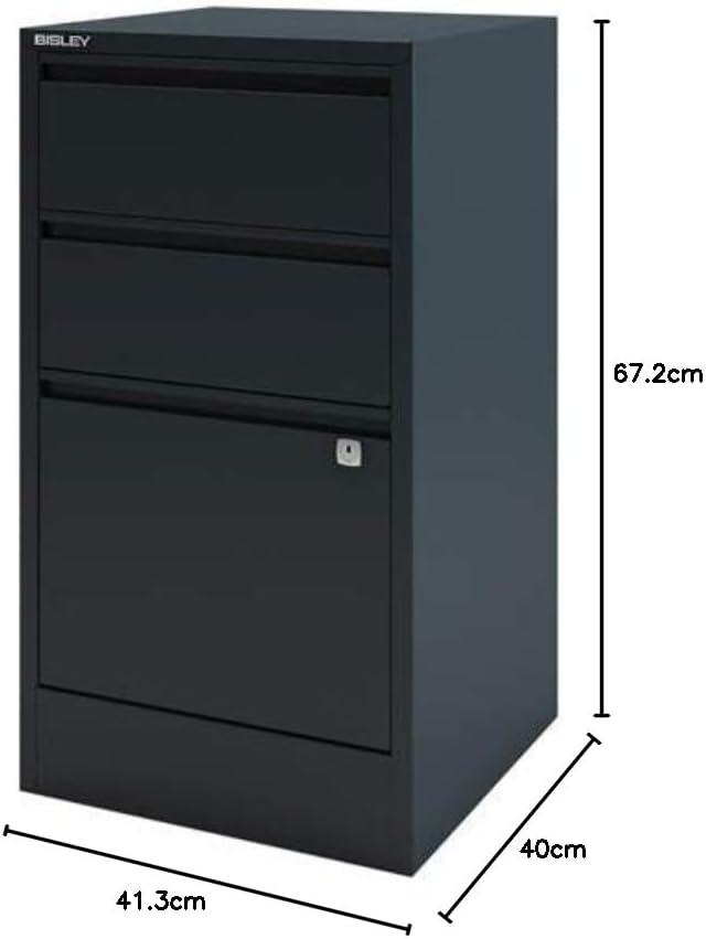 Bisley Home Filer, 2 Universal-, 1 HR-Schublade, Metall, 634 Anthrazit, 40 x 41.3 x 67.2 cm, 634 Ant