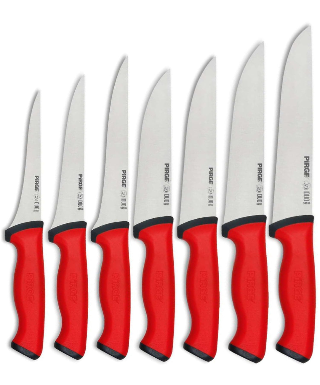 Pirge Duo Metzgermesser Mega Set 7 TLG Schlachtermesser Rutschfester Griff - Fleischermesser - Stech
