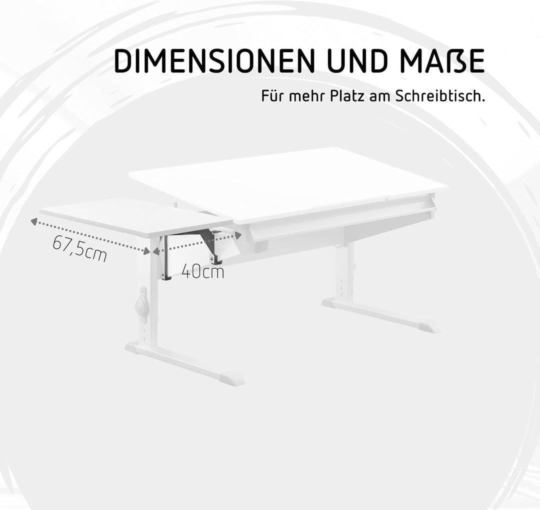 moll Sprinter Side Top, Tisch-Erweiterung in die Breite, seitliche Ablagemöglichkeit, Weiss, Holzwer