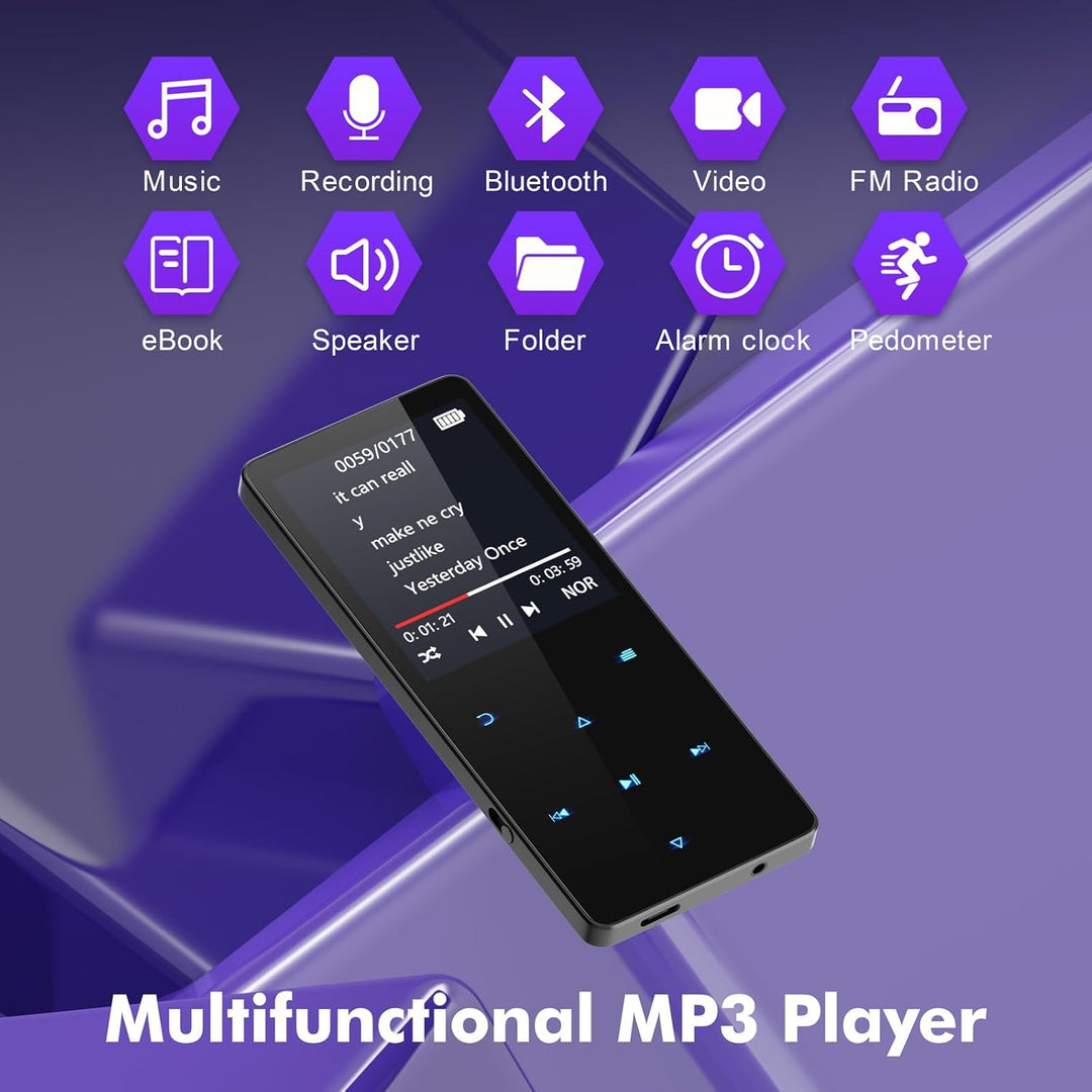 64GB MP3 Player Bluetooth 5.3 Portable Musik MP3-Player Kinder mit kopfhörer Grossartig für Sport,FM