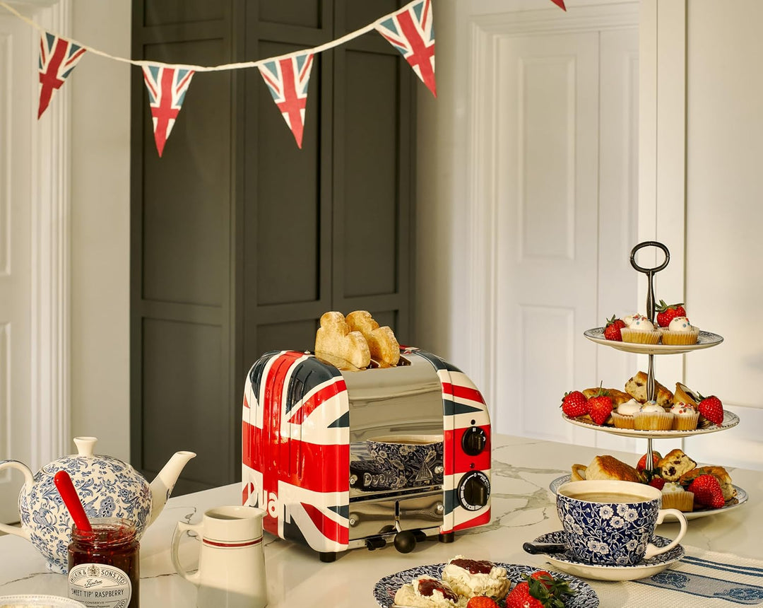 Dualit NEWGEN Premium Toaster 2 Scheiben Union Jack, handgefertigter Toaster Retro, ProHeat®-Heizele