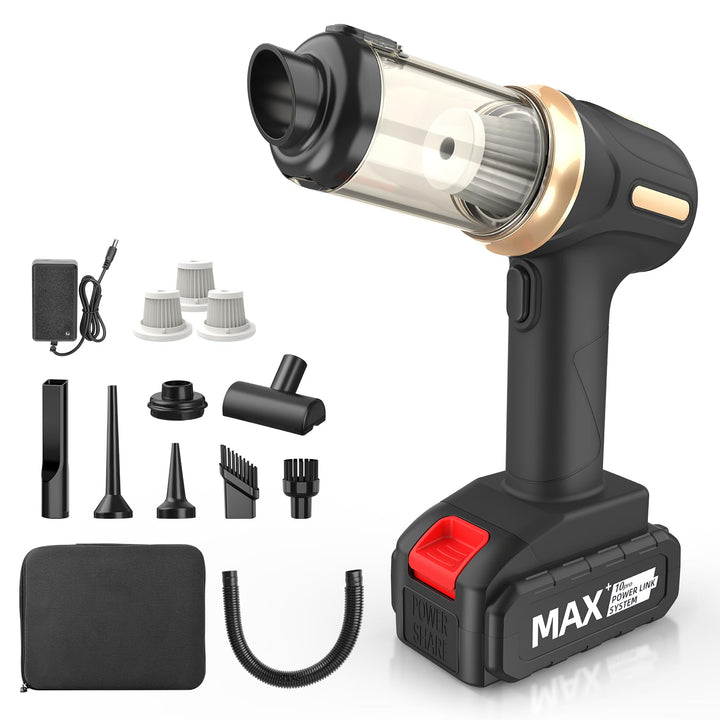 Tiazhan Handstaubsauger, 21000 Pa/120W Handstaubsauger Auto, 7 in 1 Staubsauger und USB-Anschluss, m