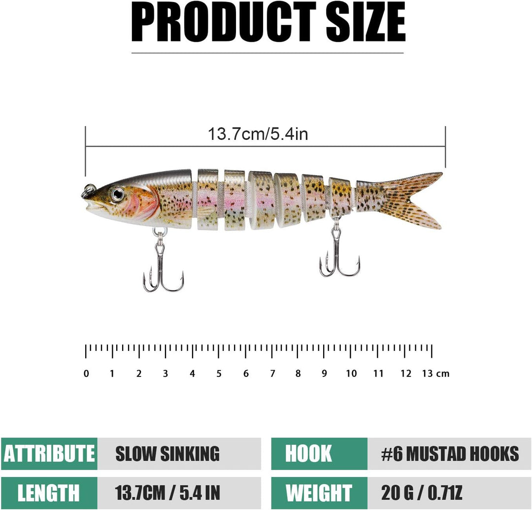 TRUSCEND Kunstköder Hecht, Fisch Köder für Zander Barsch Forellen Wobbler Swimbait, Angelköder Fisch