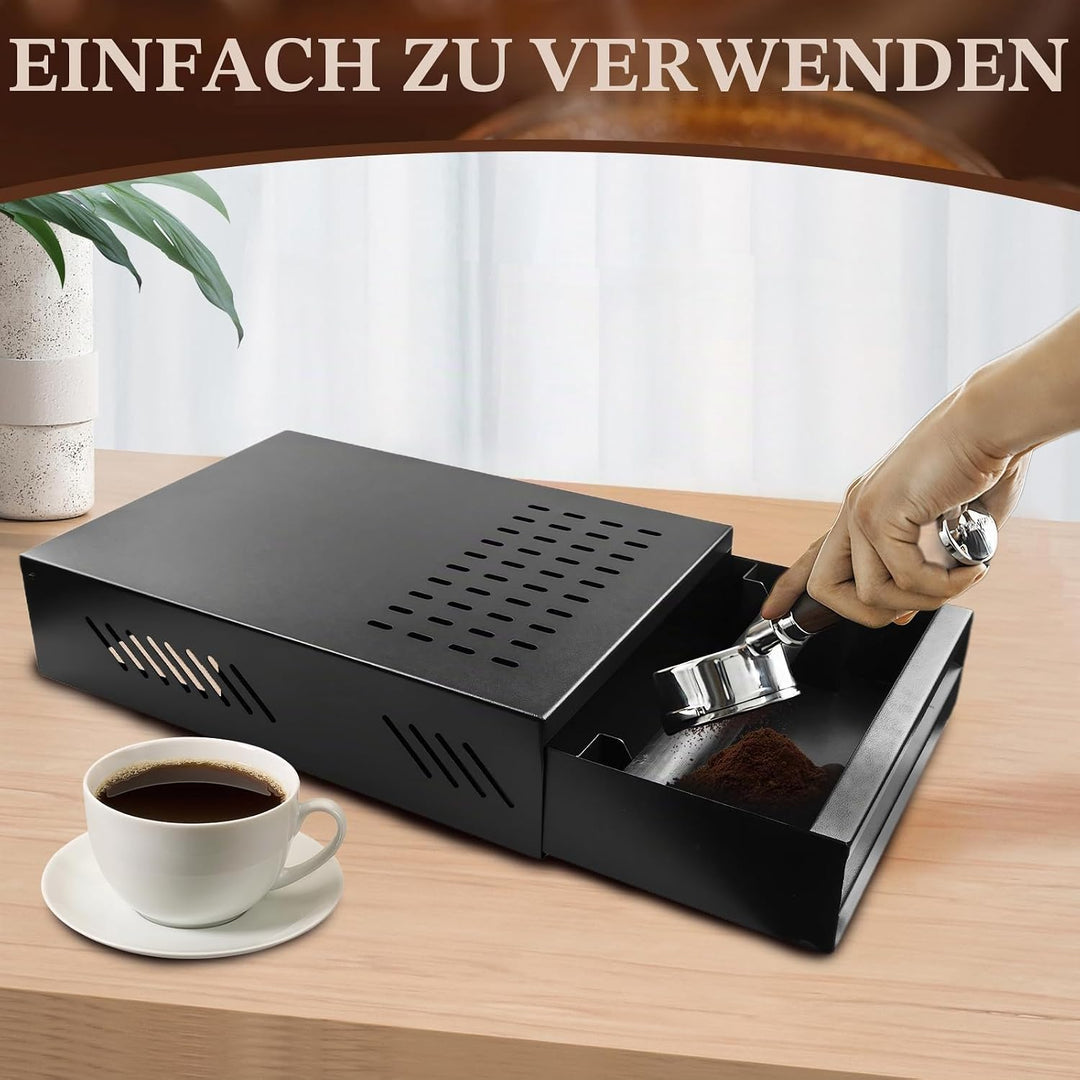 Kaffee Klopf Box Behälter, Edelstahl Kaffee Abklopfbehälter Sudschublade mit Klopf-Stick, Verdickter