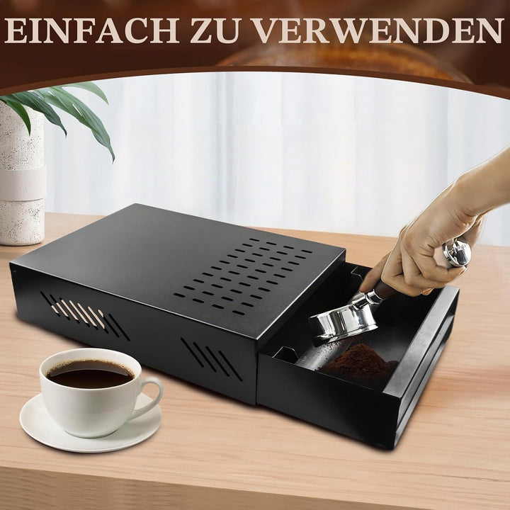 Kaffee Klopf Box Behälter, Edelstahl Kaffee Abklopfbehälter Sudschublade mit Klopf-Stick, Verdickter