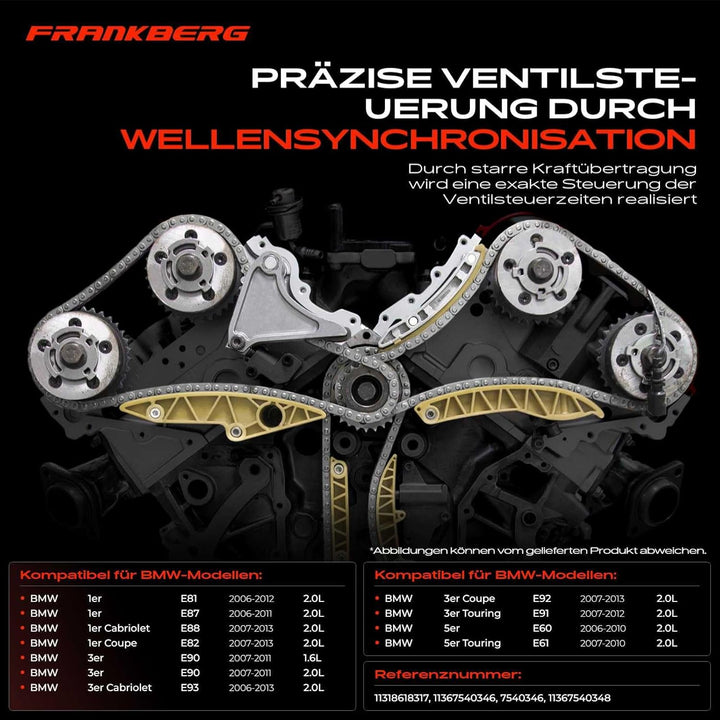 7x Steuerkettensatz für 1er E81 E87 E88 3er E90 E93 E92 E91 5er E60 Benzin 2006-2013 11367540346