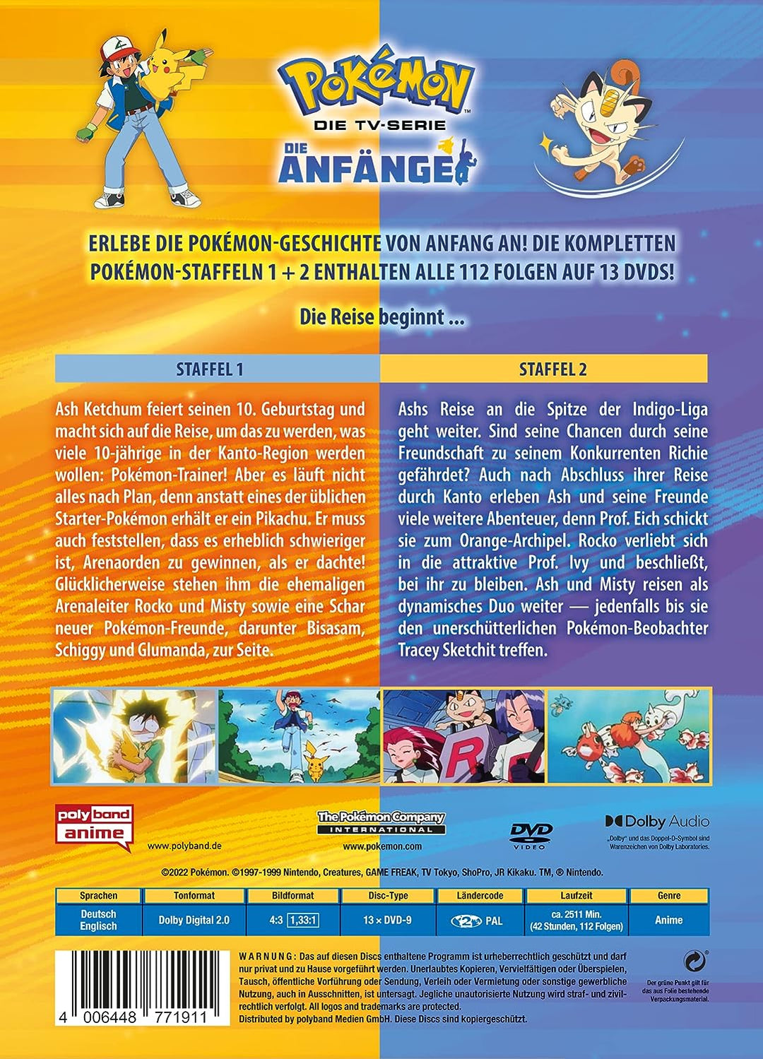 Pokemon - Die TV-Serie: Staffel 1+2 [13 DVDs], DVD