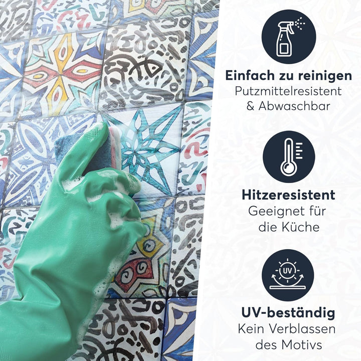 40 Stück Fliesenfolie für Küche und Bad 10x10 cm - Mosaikfliesen, Fliesensticker - Sticker Fliesen s