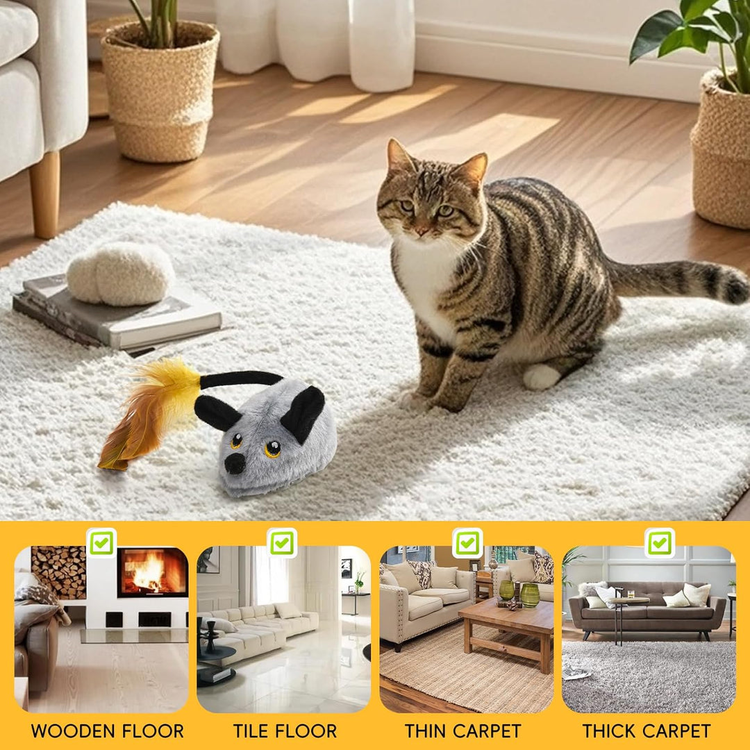 Elektrische Spielmaus für Katzen, Fernbedienung Maus Katzenspielzeug, Interaktives Katzenspielzeug m