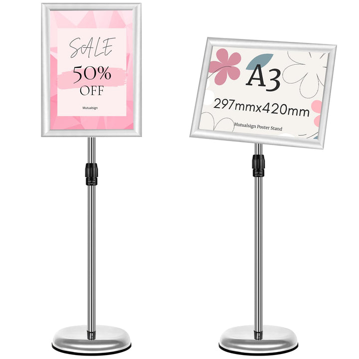 Mutualsign Infoständer A3 Aluminium Plakatständer Höhenverstellbar Posterständer Informationsständer