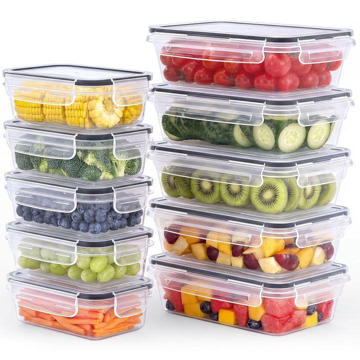 Frischhaltedosen mit Deckel - BPA-frei, Auslaufsicher, Meal Prep Boxen, spülmaschinenfest, gefrier-