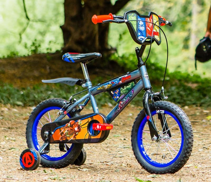 Huffy Jungen Kinderfahrrad, Avengers Fahrrad mit Stützrädern, 35,6 cm (14 Zoll), grau, 35, 6 cm