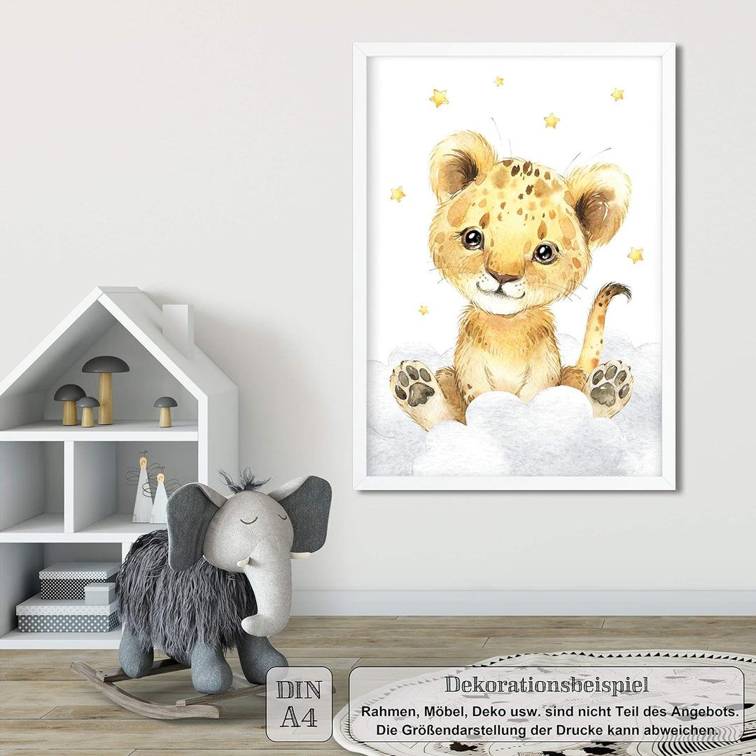 LALELU-Prints Bilder Kinderzimmer Poster Babyzimmer Deko Mädchen Jungen Kinderbilder Set Kinderzimme