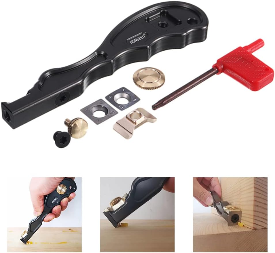 HONGDUI GD05 2-in-1 Holzbearbeitungsschaber, Aluminiumlegierung-Griff, Multifunktionaler Kleberschab