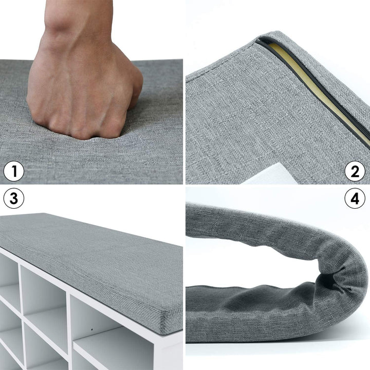 SONNI Schuhschrank mit Sitzbank, Schuhregal Weiss Holz, mit verstelbaren Einlegeböden, mit Stauraum