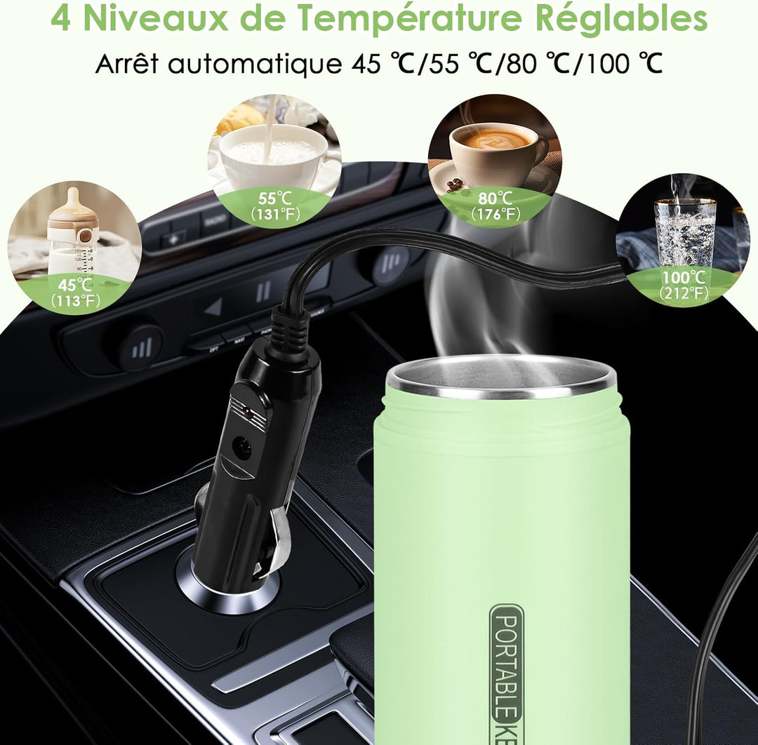 Dreamhigh® Reisewasserkocher, 450ml Mini Wasserkocher, 96W Wasserkocher Klein aus Edelstahl, Auto Wa