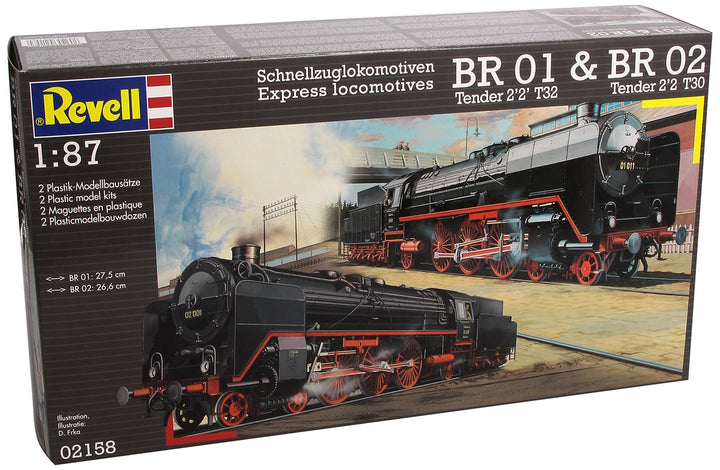 Revell Modellbausatz 02158 - Schnellzuglokomotiven BR 01&BR02 im Massstab 1:87