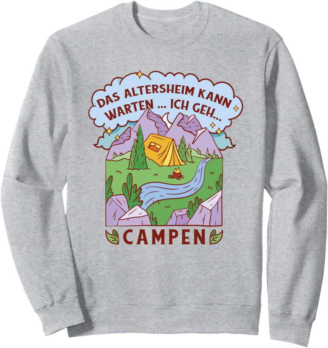 Campingzelt In The Mountains Camp See Tree Nature Sweatshirt