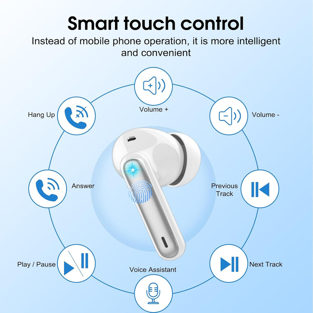 Bluetooth Kopfhörer, Kopfhörer Kabellos Bluetooth 5.3, In Ear Kopfhörer mit 4 Mic, 2026 Neue ENC Noi