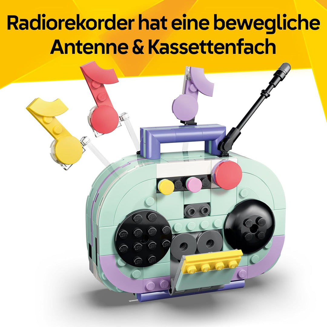 LEGO Creator 3-in-1-Set Deko-Klavier mit Katze - Retro Modellbau mit 3 Bauoptionen: Klavier, Radio o