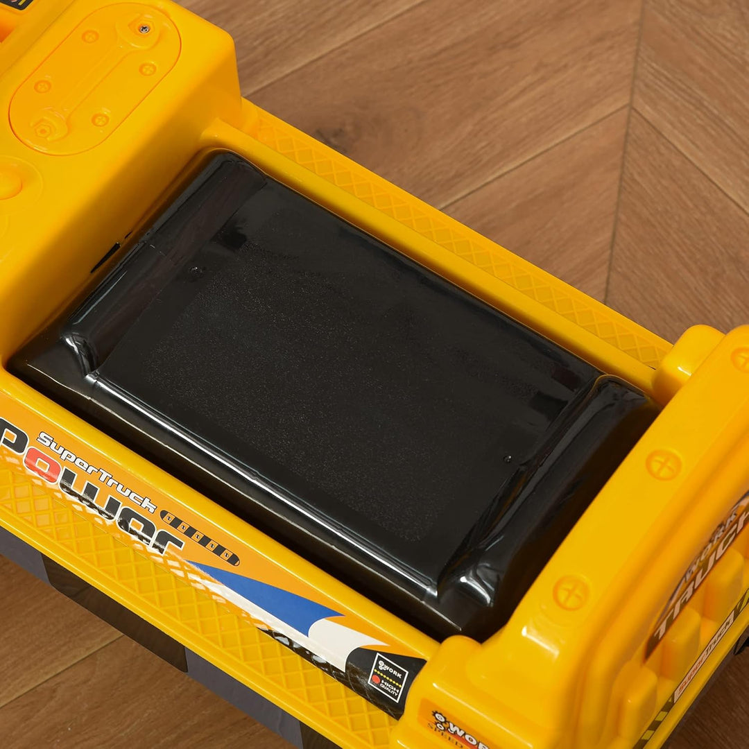 Homcom Kinder Tritor Lauflernhilfe Traktor 2 – 3 Jahre Bagger mit Gelenk, mit Zange inkl. Soundeffek
