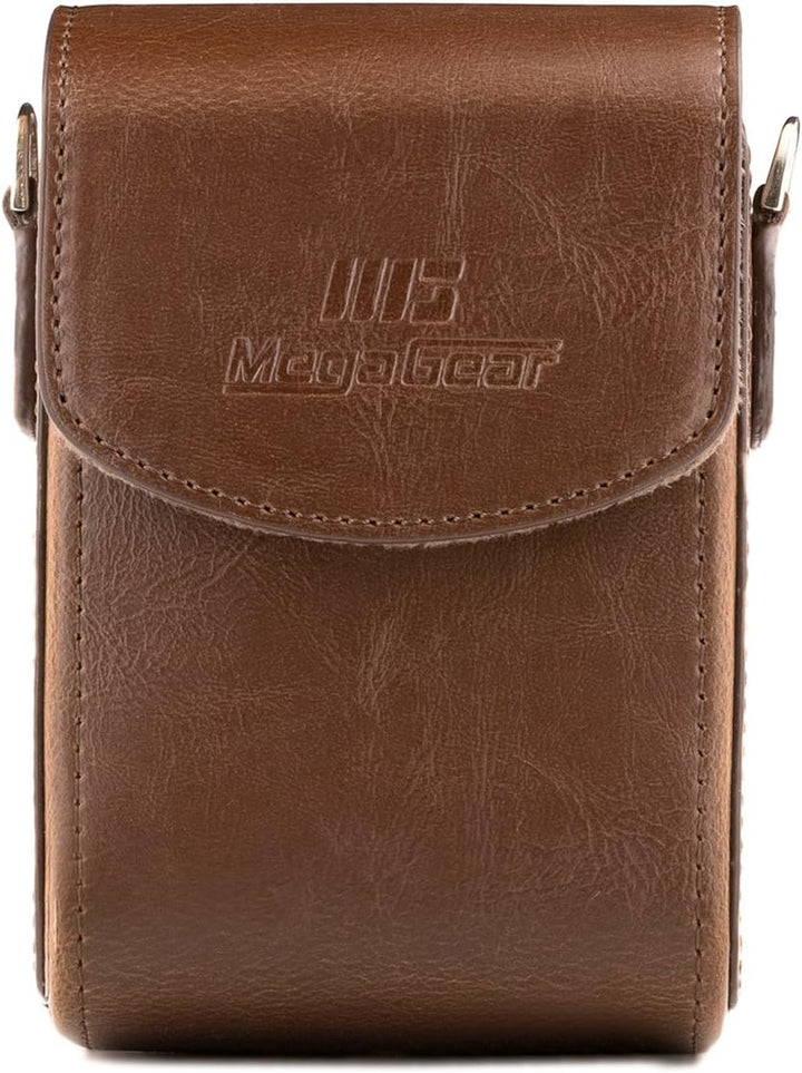 MegaGear Leder Kameratasche mit Trageriemen kompatibel mit Sony Cyber-Shot DSC-RX100 V, DSC-RX100 IV