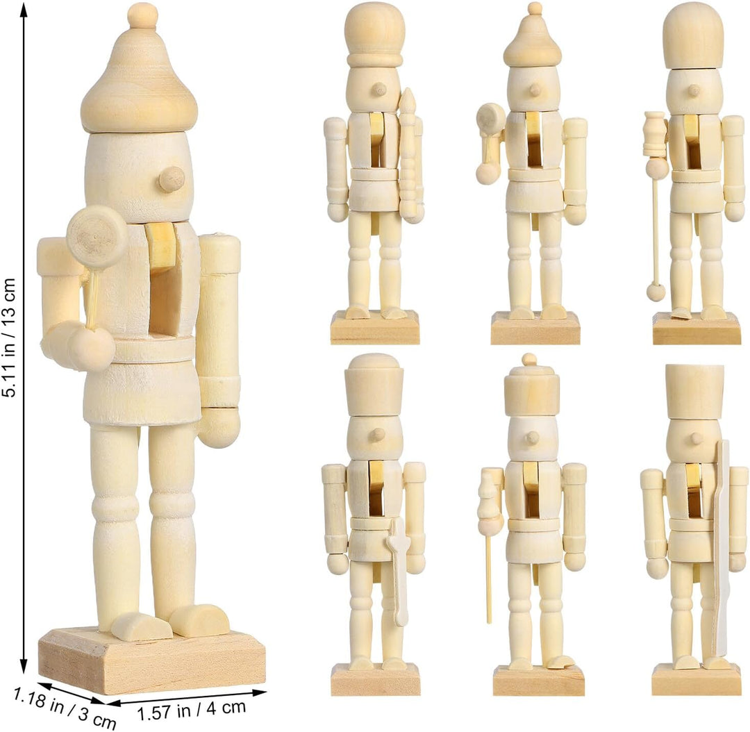 Homoyoyo 12 Stück Holz Unvollendete Soldat Nussknacker: 13cm Mini Nussknacker Figur Gross DIY holzfi