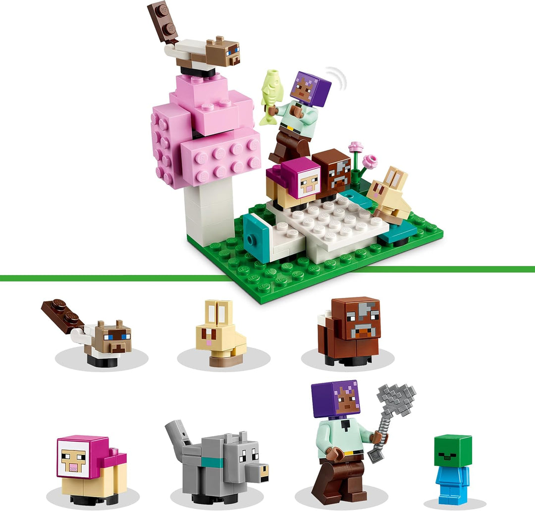 LEGO Minecraft Das Tierheim, Spielzeug mit vielen Tier-Figuren für Mädchen und Jungen ab 7 Jahren, G