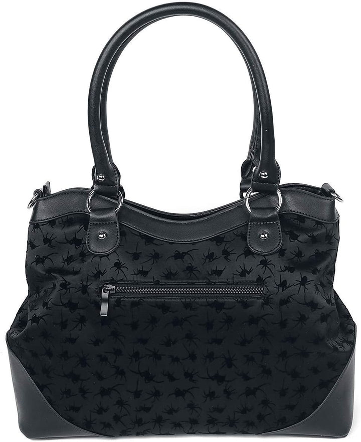 Lost Queen Women's Purse Handbag Shoulder Bag | Gothic Dark Goth Victorian Schwarze Spinderella-Spin